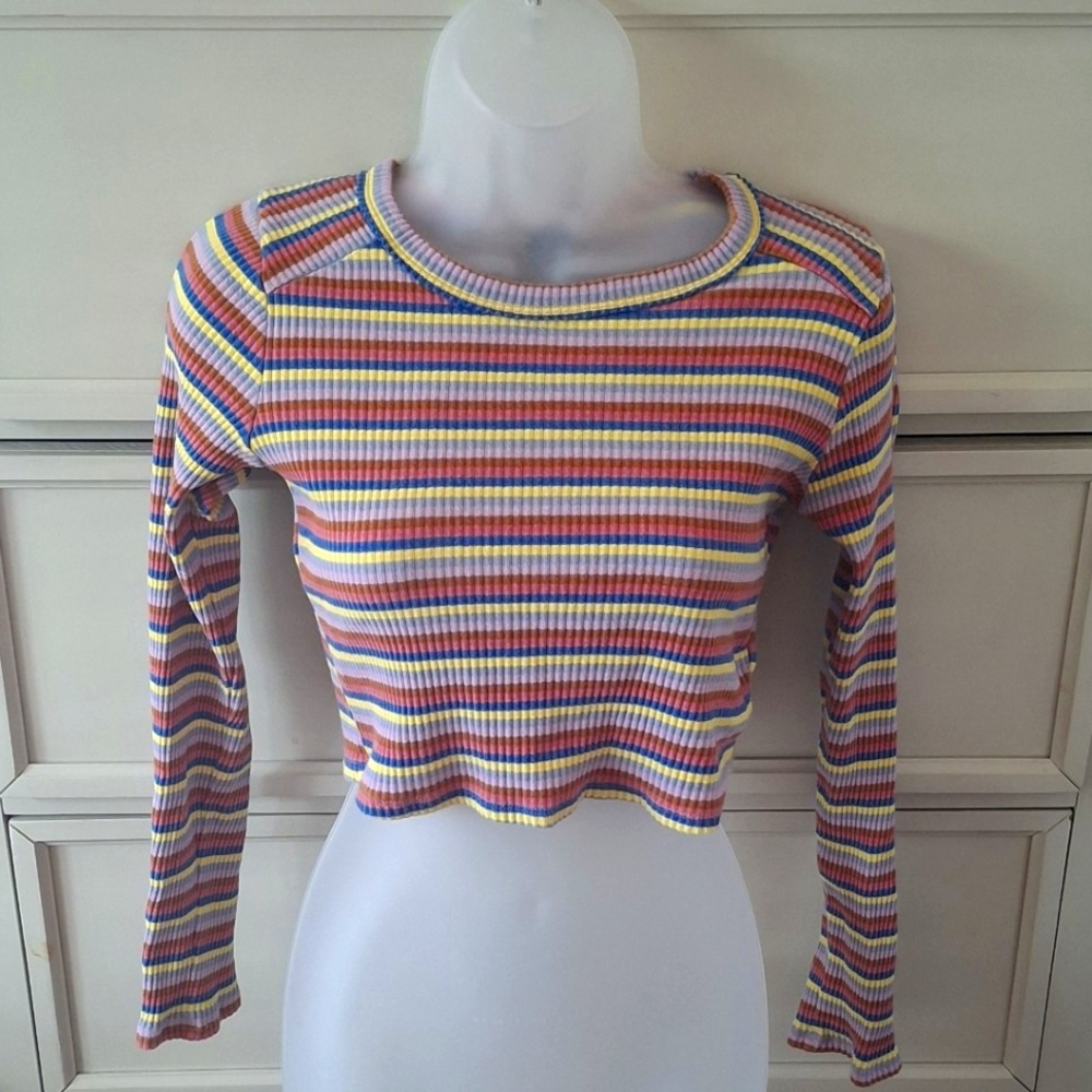 Wild Fable Striped Crop Top 🌈